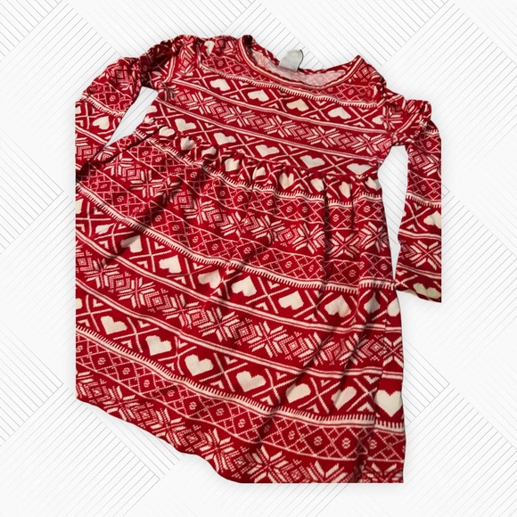 🌈2/10$ 🎄👍*GUC* OLD NAVY | 18 mo | Red and White hearts 🤍 long sleeves dress - Picture 4 of 13